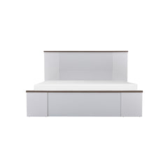 CAMA KING "1019"   BLANCA + 1 MESITA DE NOCHE -2PCS