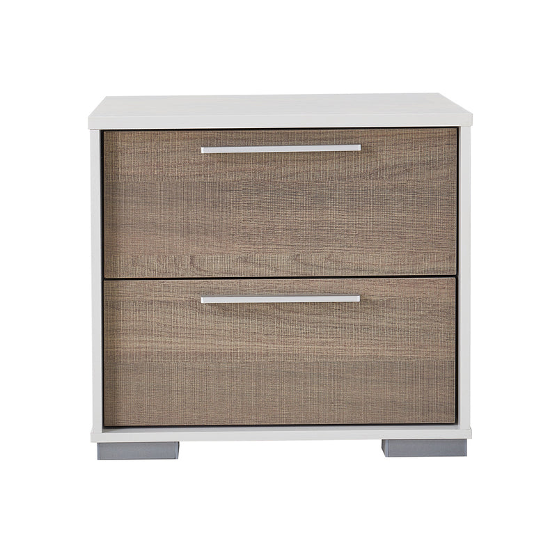 CAMA QUEEN "1019" BLANCA +1 MESA DE NOCHE -2PCS
