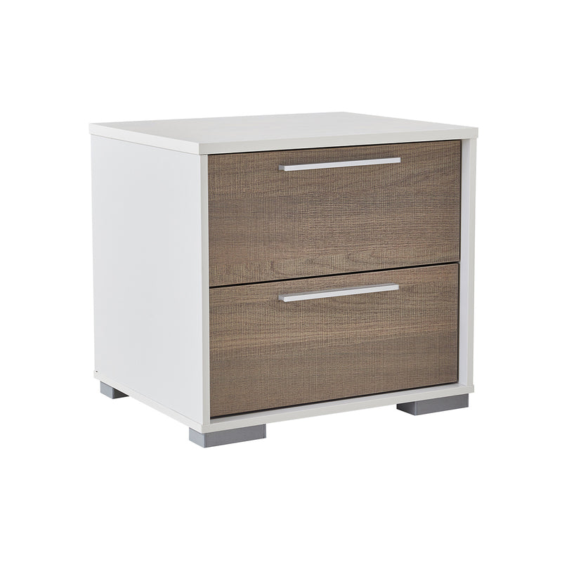 CAMA QUEEN "1019" BLANCA +1 MESA DE NOCHE -2PCS