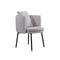 SILLA DE COMEDOR EN TELA BEIGE Y PATAS NEGRAS
