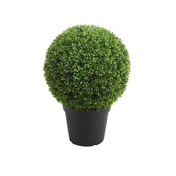PLANTA ARTIFICIAL BOXWOOD SINGLE BALL VERDE CON MACETERO