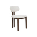 SILLA EN TELA BLANCA Y PATAS EN METAL ESTILO MADERA