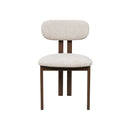 SILLA DE COMEDOR EN TELA BEIGE PATAS  ACABADO DE MADERA