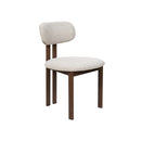 SILLA DE COMEDOR EN TELA BEIGE PATAS  ACABADO DE MADERA
