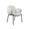 SILLA DE COMEDOR EN TELA BLANCA Y PATAS NEGRAS EN METAL