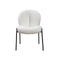SILLA DE COMEDOR EN TELA TEDDY BLANCA Y PATAS NEGRAS EN METAL