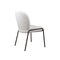 SILLA DE COMEDOR EN TELA TEDDY BLANCA Y PATAS NEGRAS EN METAL