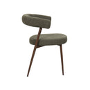SILLA DE COMEDOR EN TELA VERDE Y PATAS ACABADO DE MADERA