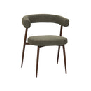 SILLA DE COMEDOR EN TELA VERDE Y PATAS ACABADO DE MADERA