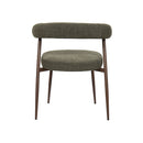 SILLA DE COMEDOR EN TELA VERDE Y PATAS ACABADO DE MADERA