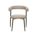 SILLA DE COMEDOR EN TELA BEIGE Y PATAS DORADAS