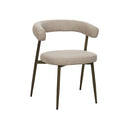 SILLA DE COMEDOR EN TELA BEIGE Y PATAS DORADAS