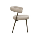 SILLA DE COMEDOR EN TELA BEIGE Y PATAS DORADAS