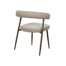 SILLA DE COMEDOR EN TELA BEIGE Y PATAS DORADAS