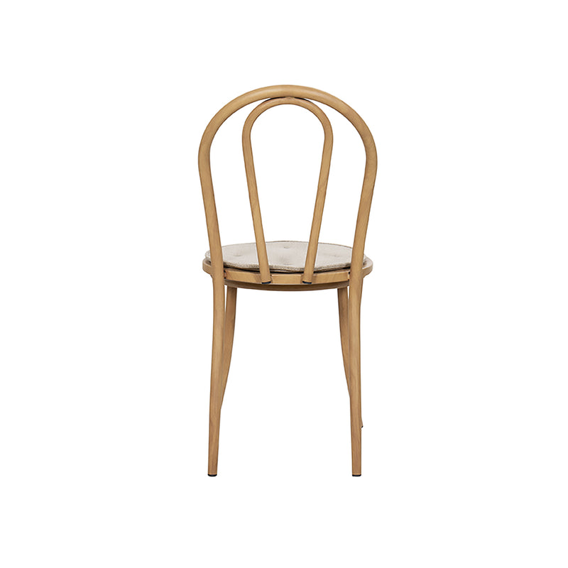 SILLA DE COMEDOR ACABADO DE MADERA NATURAL Y TELA BEIGE