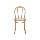 SILLA DE COMEDOR ACABADO DE MADERA NATURAL Y TELA BEIGE