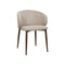 SILLA DE COMEDOR EN TELA BEIGE PATAS  ACABADO DE MADERA