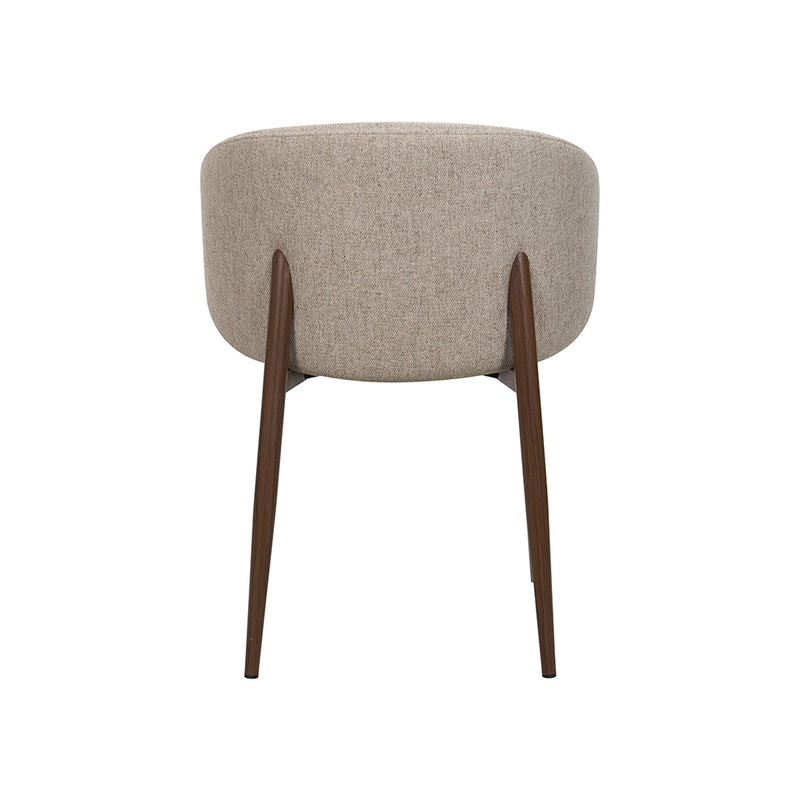 SILLA DE COMEDOR EN TELA BEIGE PATAS  ACABADO DE MADERA