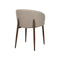 SILLA DE COMEDOR EN TELA BEIGE PATAS  ACABADO DE MADERA