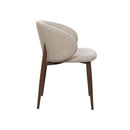 SILLA DE COMEDOR EN TELA BEIGE PATAS  ACABADO DE MADERA