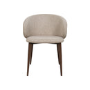 SILLA DE COMEDOR EN TELA BEIGE PATAS  ACABADO DE MADERA