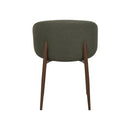 SILLA DE COMEDOR EN TELA VERDE PATAS  ACABADO DE MADERA