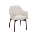 SILLA DE COMEDOR EN TELA BEIGE Y PATAS ACABADO DE MADERA