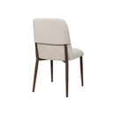 SILLA DE COMEDOR EN TELA BEIGE Y PATAS ACABADO DE MADERA