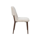 SILLA DE COMEDOR EN TELA BEIGE Y PATAS ACABADO DE MADERA