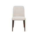 SILLA DE COMEDOR EN TELA BEIGE Y PATAS ACABADO DE MADERA