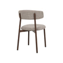 SILLA EN TELA TEXTURIZADA BEIE Y PATAS EN METAL ESTILO MADERA