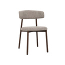 SILLA EN TELA TEXTURIZADA BEIE Y PATAS EN METAL ESTILO MADERA