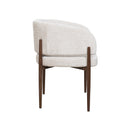 SILLA DE COMEDOR EN TELA BEIGE Y ACABADO DE MADERA