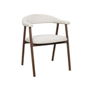 SILLA DE COMEDOR EN TELA BEIGE PATAS  ACABADO DE MADERA
