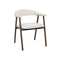 SILLA DE COMEDOR EN TELA BEIGE PATAS  ACABADO DE MADERA