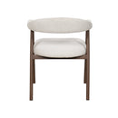 SILLA DE COMEDOR EN TELA BEIGE PATAS  ACABADO DE MADERA