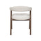 SILLA DE COMEDOR EN TELA BEIGE PATAS  ACABADO DE MADERA