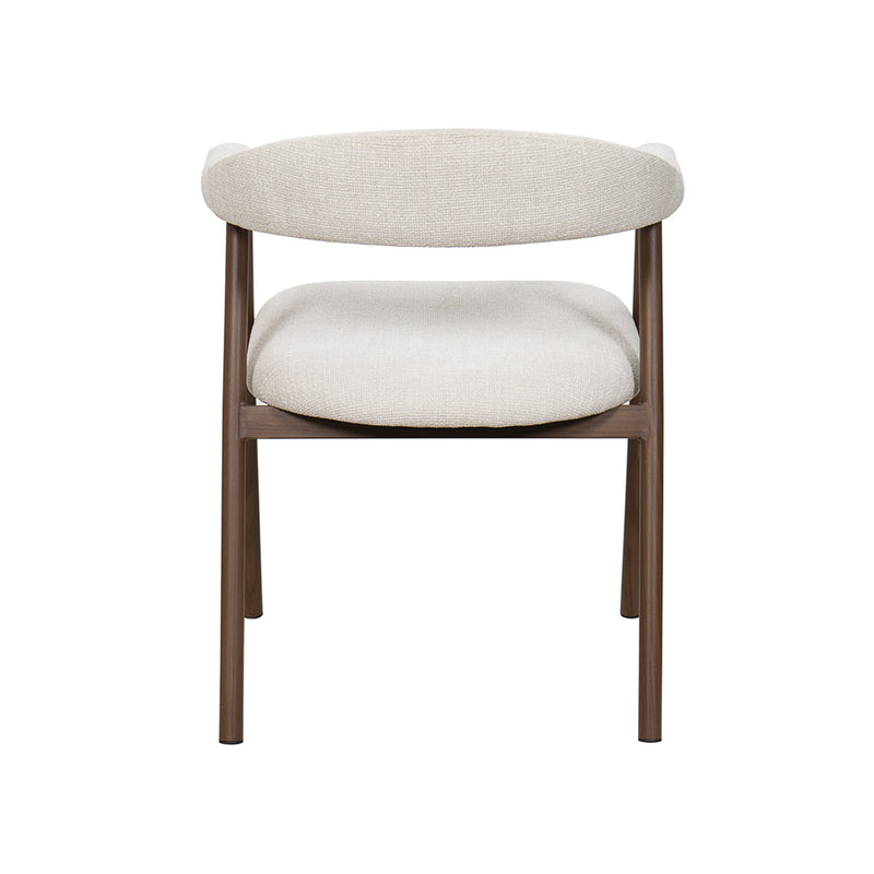SILLA DE COMEDOR EN TELA BEIGE PATAS  ACABADO DE MADERA