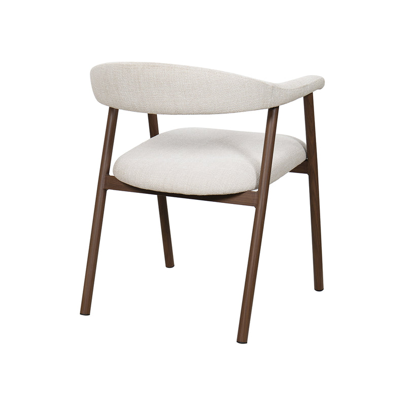 SILLA DE COMEDOR EN TELA BEIGE PATAS  ACABADO DE MADERA