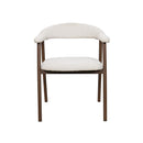 SILLA DE COMEDOR EN TELA BEIGE PATAS  ACABADO DE MADERA