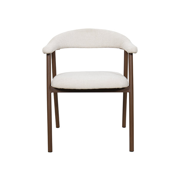 SILLA DE COMEDOR EN TELA BEIGE PATAS  ACABADO DE MADERA