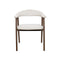 SILLA DE COMEDOR EN TELA BEIGE PATAS  ACABADO DE MADERA