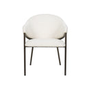 SILLA DE COMEDOR EN TELA BEIGE Y PATAS EN METAL LATON