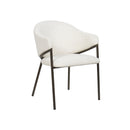SILLA DE COMEDOR EN TELA BEIGE Y PATAS EN METAL LATON