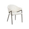 SILLA DE COMEDOR EN TELA BEIGE Y PATAS EN METAL LATON