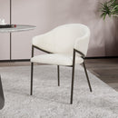 SILLA DE COMEDOR EN TELA BEIGE Y PATAS EN METAL LATON