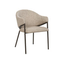SILLA DE COMEDOR EN TELA MARRON Y PATAS EN METAL LATON