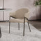 SILLA DE COMEDOR EN TELA MARRON Y PATAS EN METAL LATON