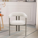 SILLA DE COMEDOR EN TELA BEIGE Y PATAS ACABADO DE MADERA