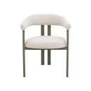 SILLA DE COMEDOR EN TELA BEIGE Y PATAS ACABADO DE MADERA